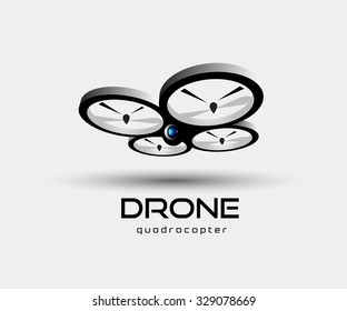 drone quadrocopter logo template