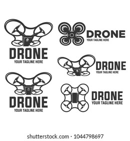 drone quadrocopter set logo template