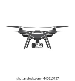 drone quadrocopter wireless fly camera vector sign