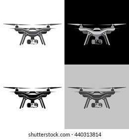 drone quadrocopter wireless fly camera vector sign