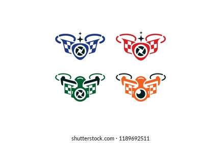 drone race logo icon vector