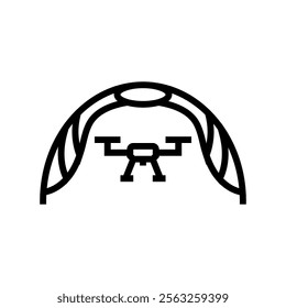 drone racing flag aerial vehicle line icon vector. drone racing flag aerial vehicle sign. isolated contour symbol black illustration