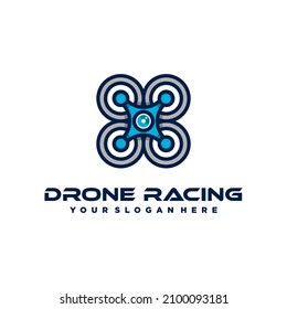 Drone Racing Logo Design Template