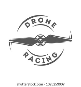 Drone Racing Logo. Retro Badge