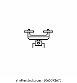 Drone con ondas de radio, inalámbrico, sistema de detección de radar, icono de línea de servicio de entrega.