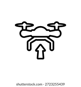 Icono de elevación de drones, gráficos de Vector de línea