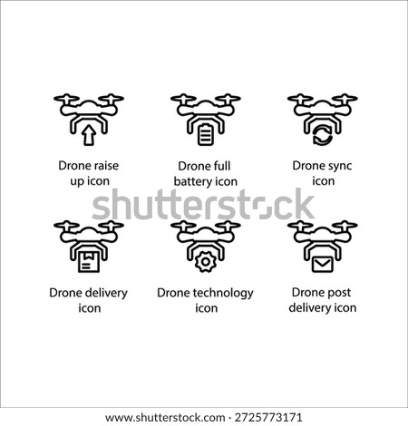 Drone raise up, full battery, Drone sync,delivery, technology, Drone post delivery, icon