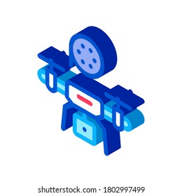 drone record movie icon vector. isometric drone record movie sign. color isolated symbol illustration