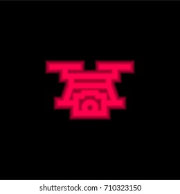 Drone red glowing neon ui ux icon. Glowing sign logo vector