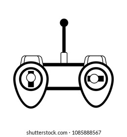 Drone remote control on black and white
