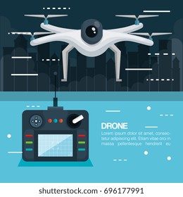 drone with remote control technology icon