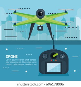 drone with remote control technology icon