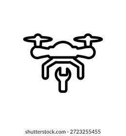 Icono de reparación de drones, Vector de línea