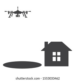 drone returns home Icon, Vector flat design style