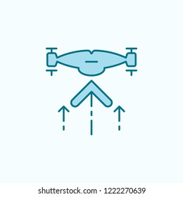 drone rises  field outline icon on light background