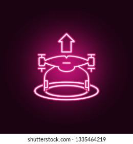 drone rises icon. Elements of Drones in neon style icons. Simple icon for websites, web design, mobile app, info graphics