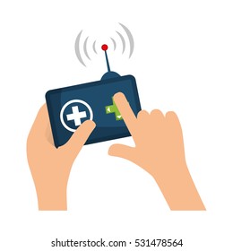 Drone robot technology icon vector illustration graphic design