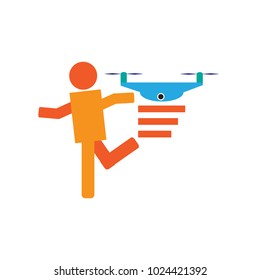 Drone Run Logo Icon Design