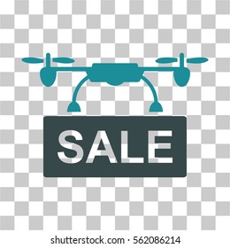 Drone Sale vector icon. Illustration style is flat iconic bicolor soft blue symbol on a transparent background.