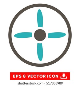 Drone Screw EPS vector icon. Illustration style is flat iconic bicolor grey and cyan symbol on white background.