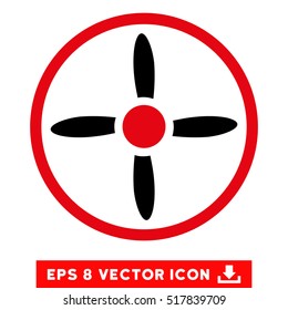Drone Screw EPS vector pictograph. Illustration style is flat iconic bicolor intensive red and black symbol on white background.