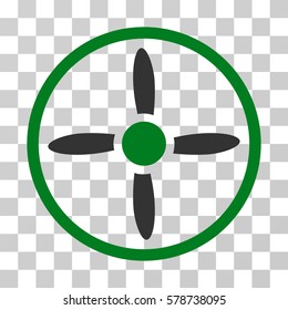 Drone Screw icon. Vector illustration style is flat iconic bicolor symbol, green and gray colors, transparent background. Designed for web and software interfaces.