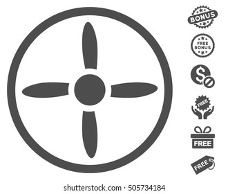Drone Screw pictograph with free bonus clip art. Vector illustration style is flat iconic symbols, gray color, white background.