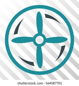 Drone Screw Rotation vector icon. Illustration style is flat iconic bicolor soft blue symbol on a hatch transparent background.