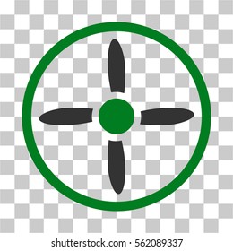 Drone Screw vector icon. Illustration style is flat iconic bicolor green and gray symbol on a transparent background.