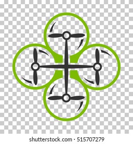 Drone Screws EPS vector icon. Illustration style is flat iconic bicolor eco green and gray symbol.