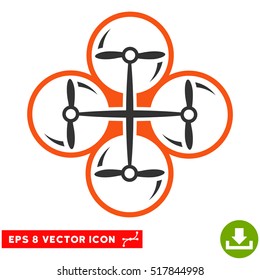 Drone Screws EPS vector icon. Illustration style is flat iconic bicolor orange and gray symbol on white background.