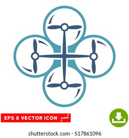 Drone Screws EPS vector icon. Illustration style is flat iconic bicolor cyan and blue symbol on white background.