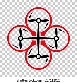 Drone Screws EPS vector pictograph. Illustration style is flat iconic bicolor intensive red and black symbol.