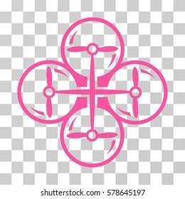 Drone Screws icon. Vector illustration style is flat iconic symbol, pink color, transparent background. Designed for web and software interfaces.