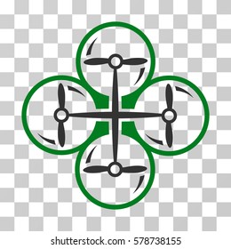 Drone Screws icon. Vector illustration style is flat iconic bicolor symbol, green and gray colors, transparent background. Designed for web and software interfaces.