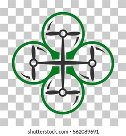 Drone Screws vector pictograph. Illustration style is flat iconic bicolor green and gray symbol on a transparent background.