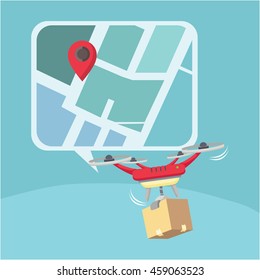 drone is searching for location in gps
