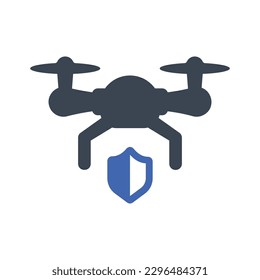 Drone security icon, Vector Graphics