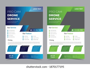 Drone Services Flyer, Pro cam drone service flyer, A4.