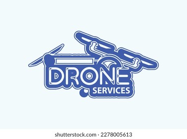 Drone services logo and icon design template