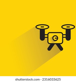 drone with shadow on yellow background