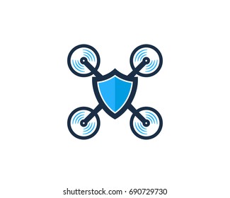 Drone Shield Icon Logo Design Element