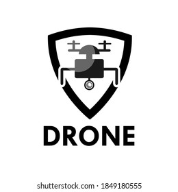 Ilustración de la plantilla del logotipo del escudo de drones