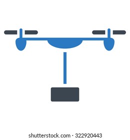 Drone Shipment vector icon. Style is bicolor flat symbol, smooth blue colors, rounded angles, white background.