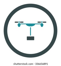 Drone Shipment vector icon. Style is bicolor flat rounded symbol, soft blue colors, rounded angles, white background.