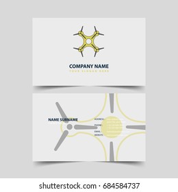 Drone Shop Business card design template. 