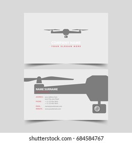 Drone Shop Business card design template. 