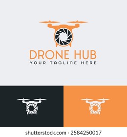 Drone shop vector logo design template