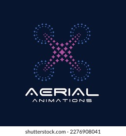 Drone show logo.
A modern logo template with dots and stars become to be shape of drone.
Perfect for a premium product or service. Elegant and prestigious look.