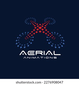 Drone show logo.
A modern logo template with dots and stars become to be shape of drone.
Perfect for a premium product or service. Elegant and prestigious look.